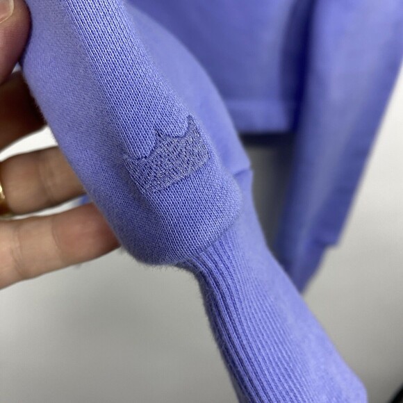 Shefit Cropped periwinkle fleece comfort hoodie Women size Small Pullover - Picture 4 of 8